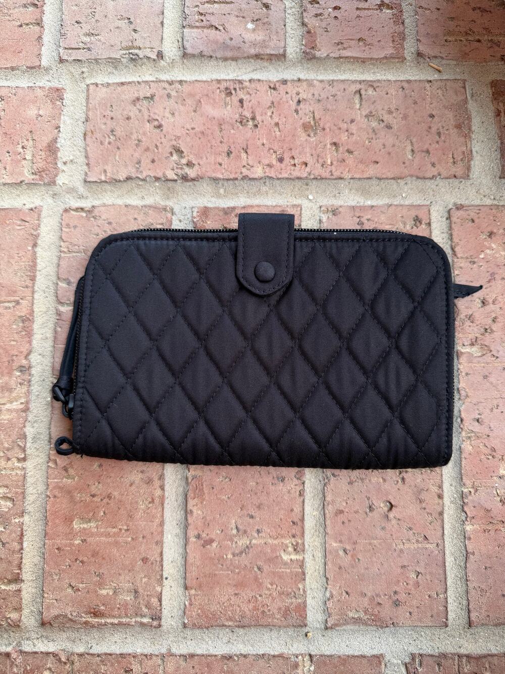 Vera Bradley Large Tab Wallet Moonless Night Black Quilt Cotton NWT